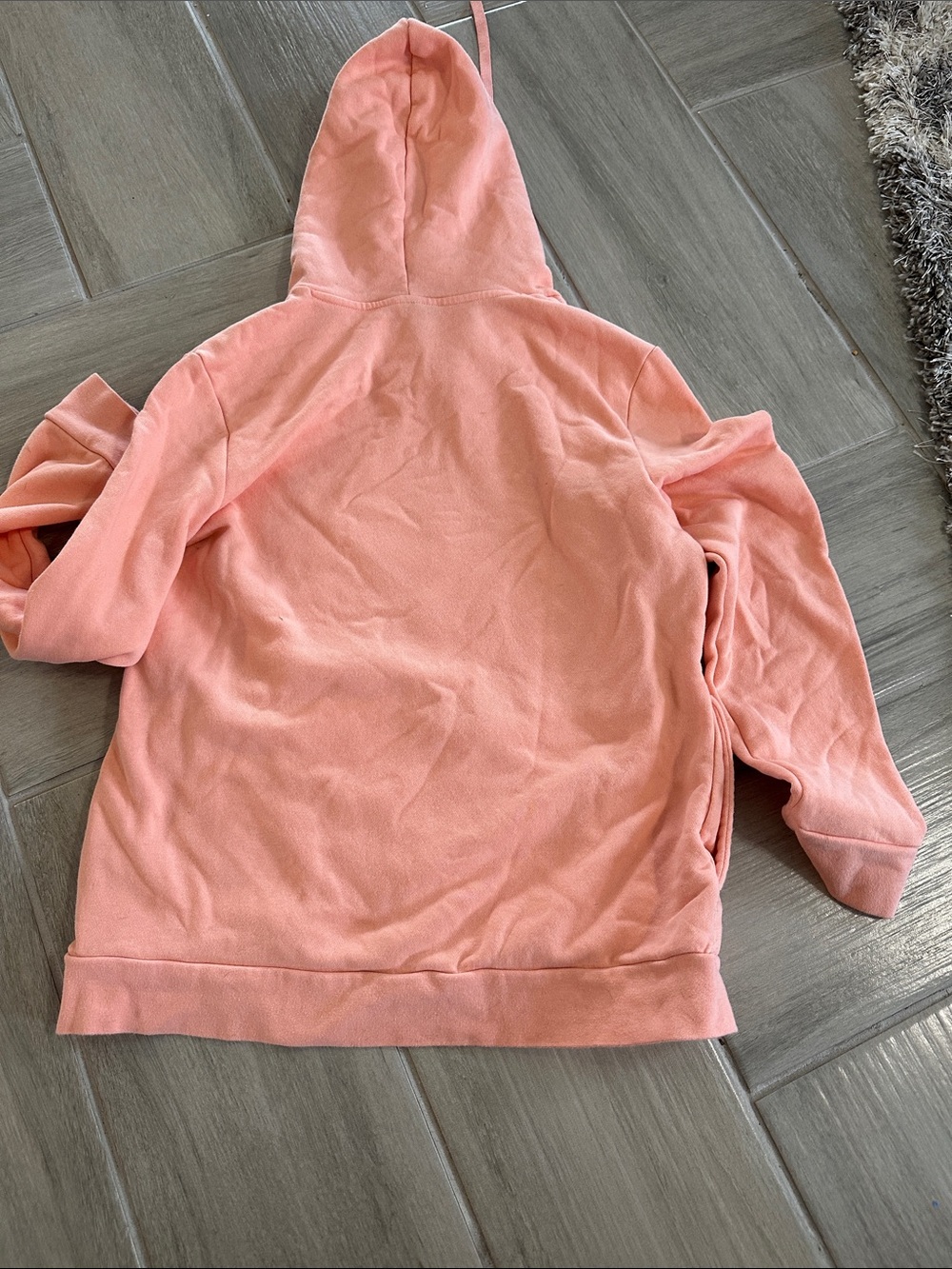 adidas Kids Peach Pink Hoodie with Metallic Logo - Picture 2 of 3
